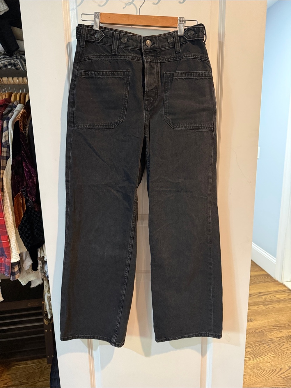 Free People Palmer Black Wide Leg Jeans